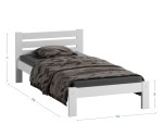 Postel z masivu 90x200 Ajza bílá s roštem