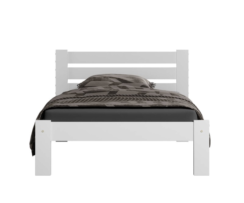 Postel z masivu 90x200 Ajza bílá s roštem