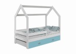 Dětská postel Domeček 160x80 D3 bílá s roštem