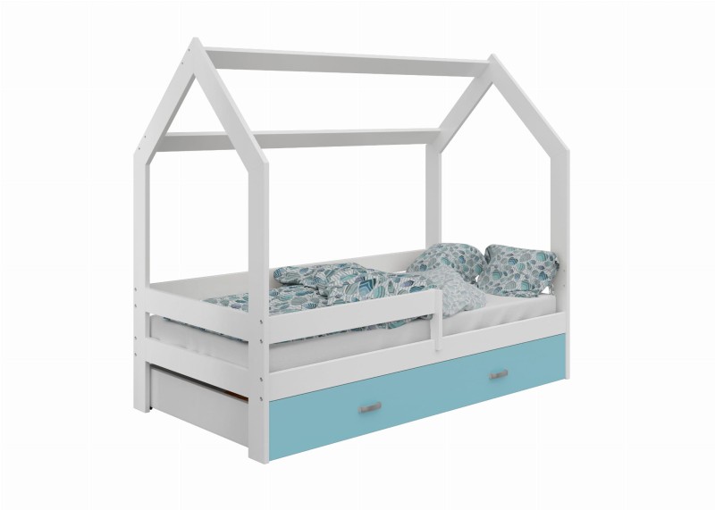 Dětská postel Domeček 160x80 D3 bílá s roštem