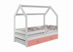 Dětská postel Domeček 160x80 D3 bílá s roštem