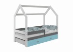 Dětská postel Domeček 160x80 D3 bílá s roštem