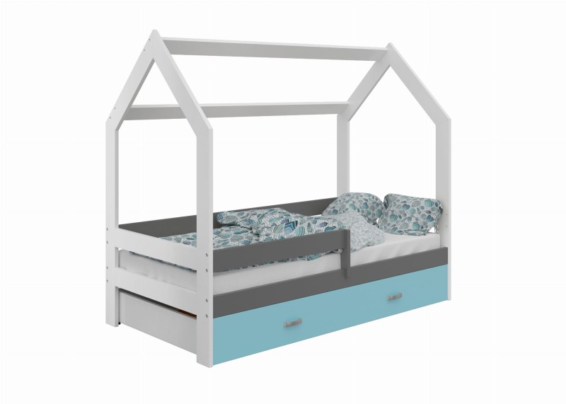 Dětská postel Domeček 160x80 D3 bílá s roštem