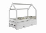 Dětská postel Domeček 160x80 D3 bílá s roštem