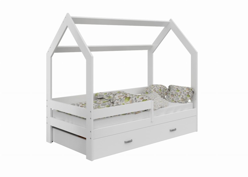 Dětská postel Domeček 160x80 D3 bílá s roštem