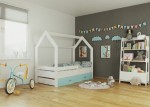 Dětská postel Domeček 160x80 D3 bílá s roštem