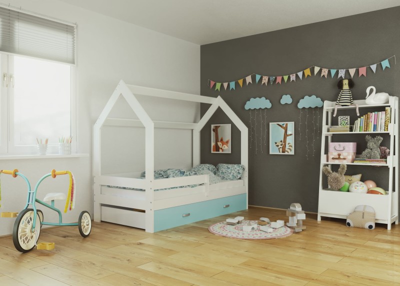 Dětská postel Domeček 160x80 D3 bílá s roštem