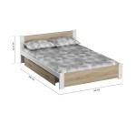 Postel 160x200 DMD3 bílá+dub sonoma s roštem