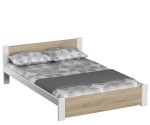 Postel 160x200 DMD3 bílá+dub sonoma s roštem
