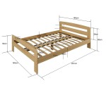Postel z masivu 180x200 Nastěnka borovice s roštem