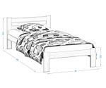 Postel z masivu VitBed 90x200cm Akio není lakovaná s roštem