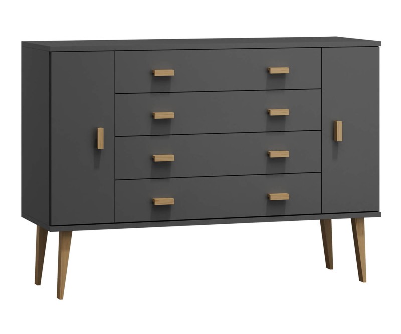 Komoda č3 šířka 140 cm 4š Venuci šedá