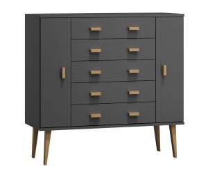 Komoda č3 šířka 120 cm 5š Venuci šedá