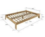 Postel z masivu 140x200 Adéla borovice s roštem
