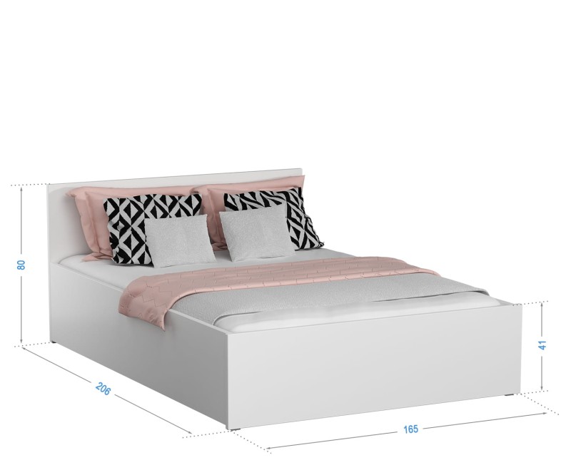 Postel 160x200 DM1 bílá s roštem