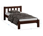 Postel z masivu 90x200 Alena ořech  s roštem