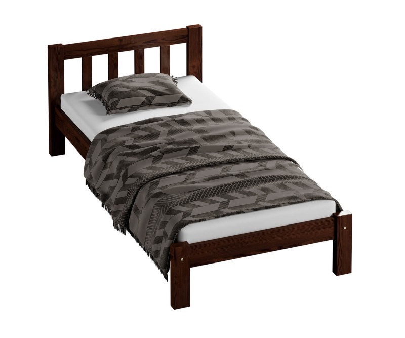 Postel z masivu 90x200 Alena ořech  s roštem