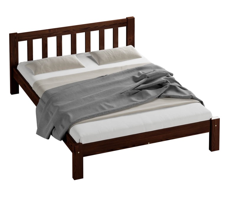 Postel z masivu 140x200 Alena ořech s roštem