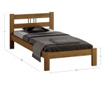 Postel z masivu 90x200 Virginia dub s roštem