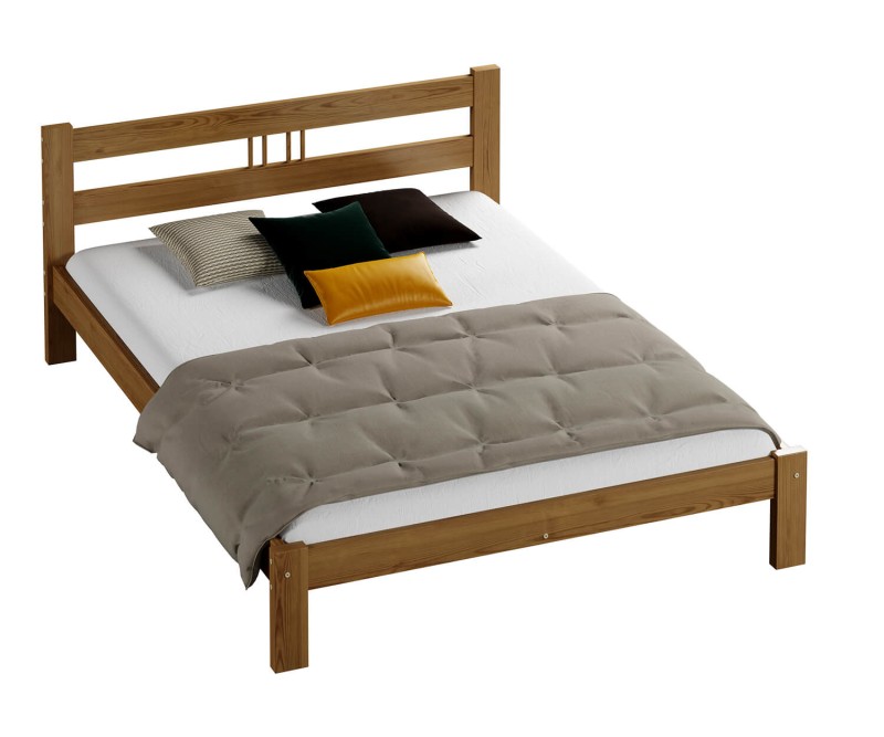 Postel z masivu 120x200 Virginia dub s roštem