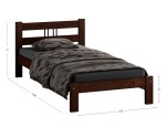 Postel z masivu 90x200 Virginia ořech s roštem