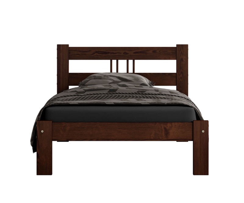 Postel z masivu 90x200 Virginia ořech s roštem