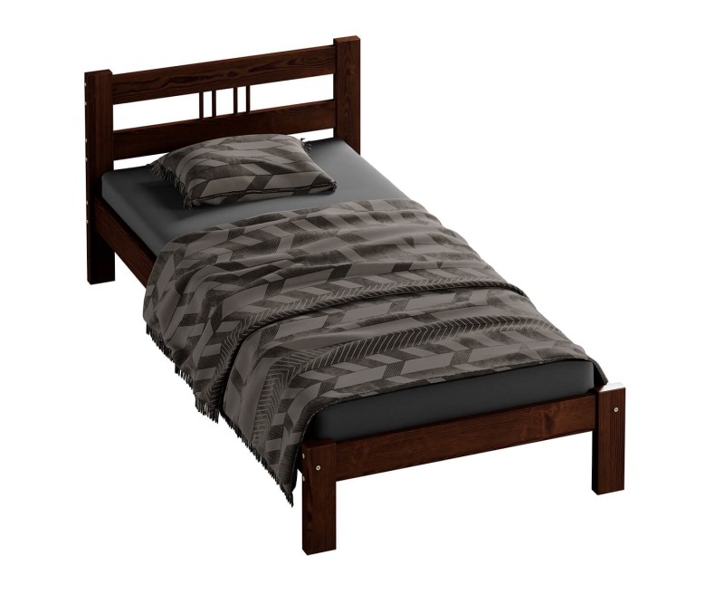 Postel z masivu 90x200 Virginia ořech s roštem