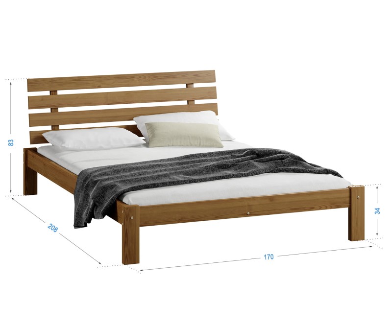 Postel z masivu 160x200 Karla dub s roštem