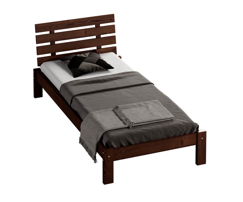 Postel z masivu 90x200 Karla ořech s roštem