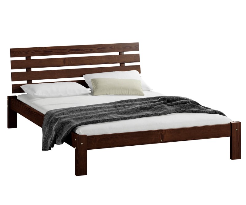 Postel z masivu 120x200 Karla ořech s roštem