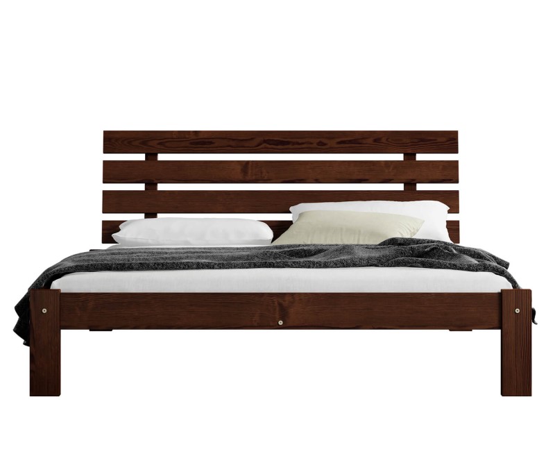 Postel z masivu 120x200 Karla ořech s roštem