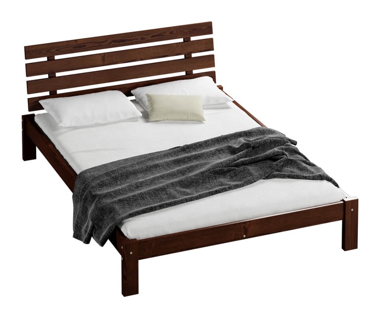Postel z masivu 120x200 Karla ořech s roštem