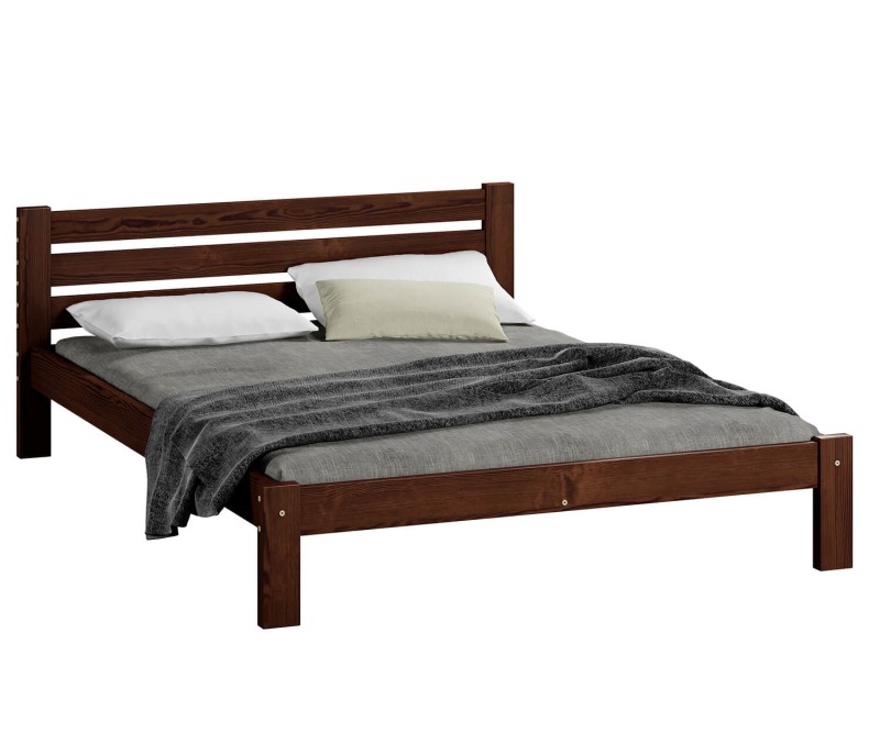 Postel z masivu 160x200 Ajza ořech s roštem