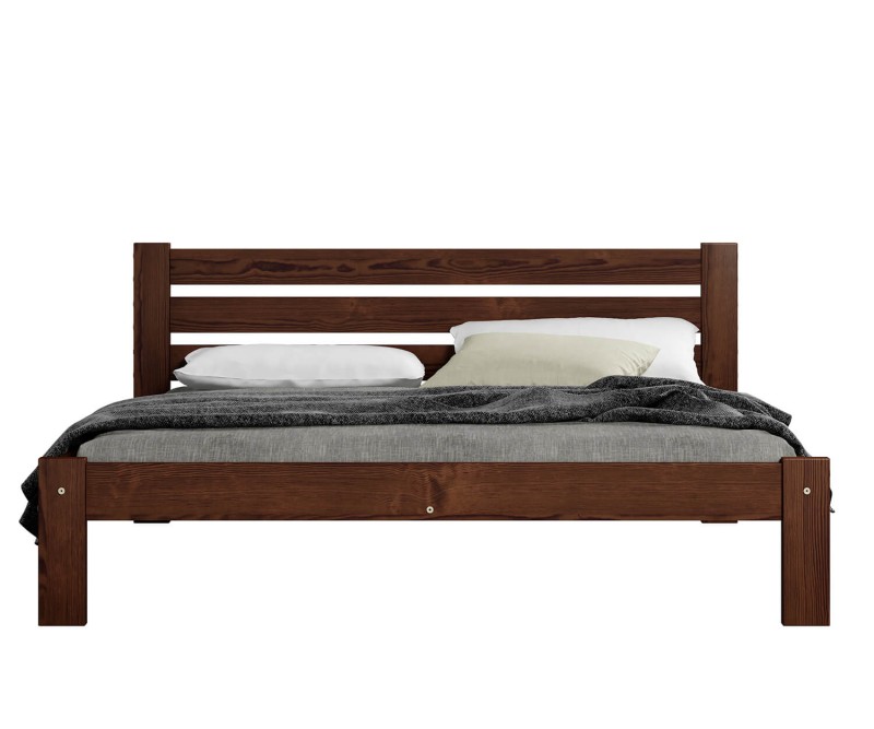 Postel z masivu 160x200 Ajza ořech s roštem