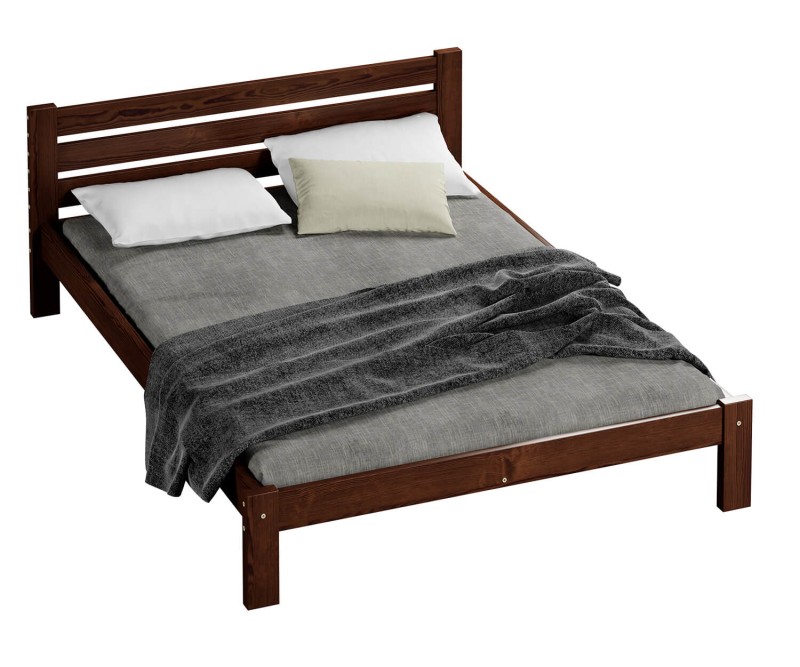 Postel z masivu 160x200 Ajza ořech s roštem