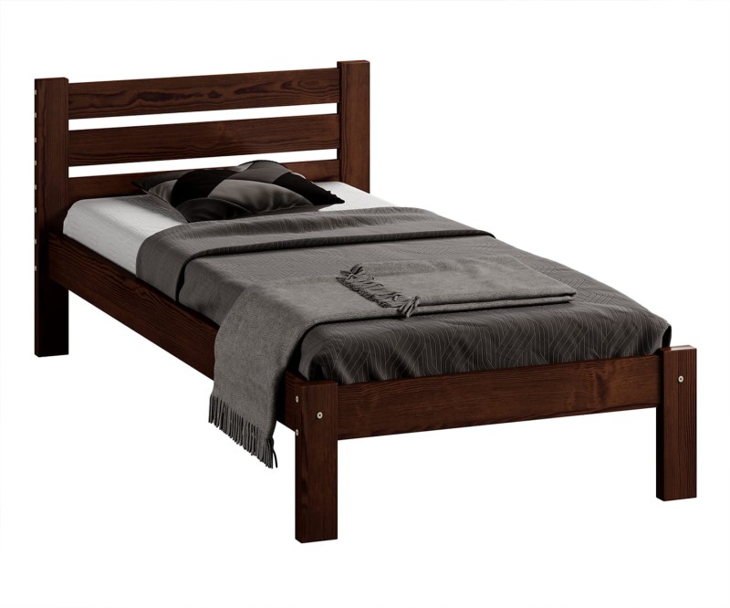 Postel z masivu 90x200 Ajza ořech s roštem