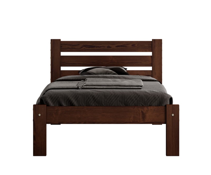 Postel z masivu 90x200 Ajza ořech s roštem