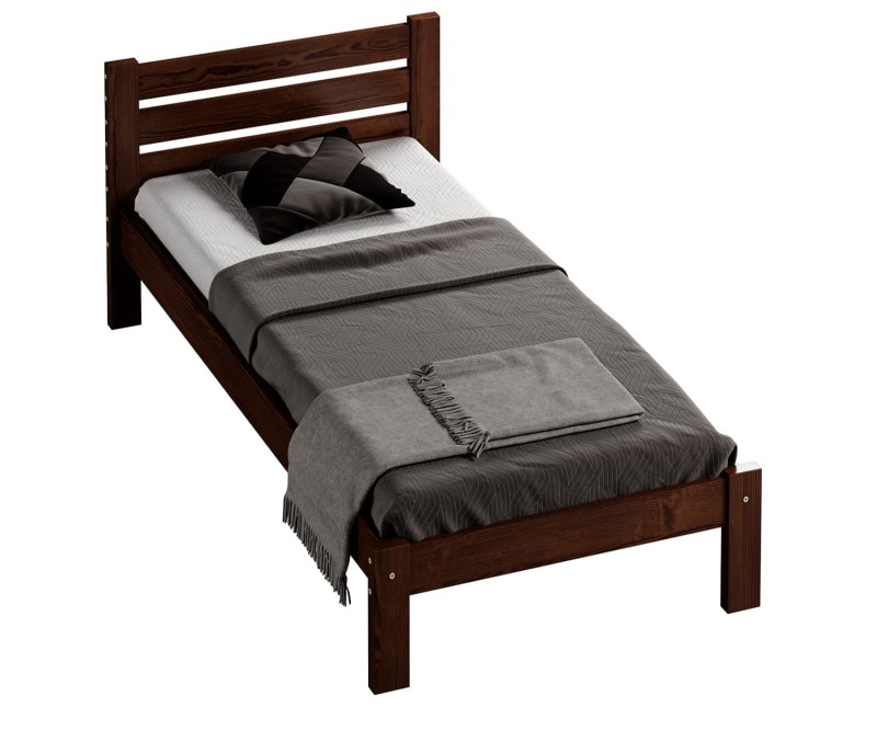 Postel z masivu 90x200 Ajza ořech s roštem