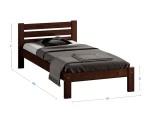 Postel z masivu 90x200 Ajza ořech s roštem
