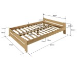 Postel z masivu 140x200 Euro borovice s roštem