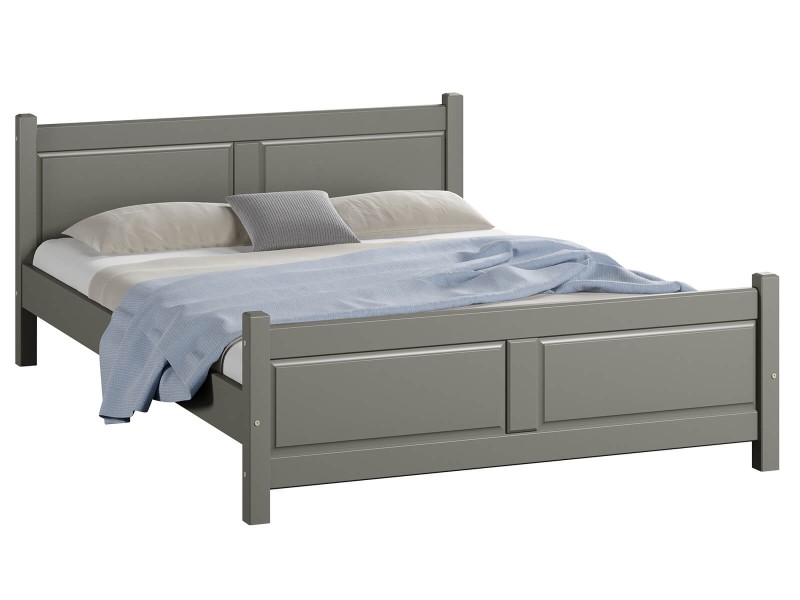Postel z masivu 160x200 Lena Šedá s roštem
