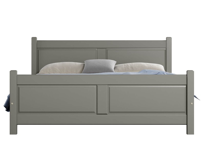 Postel z masivu 120x200 Lena Šedá s roštem