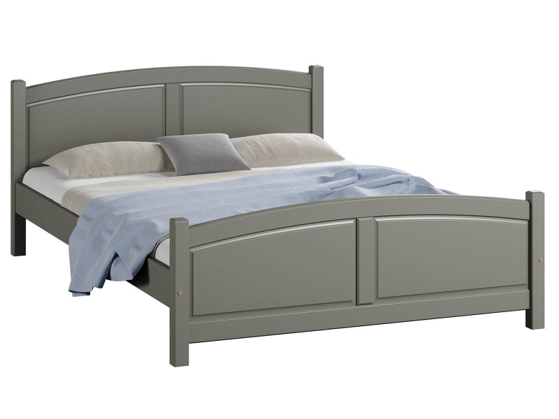 Postel z masivu 180x200 Mela Šedá s roštem