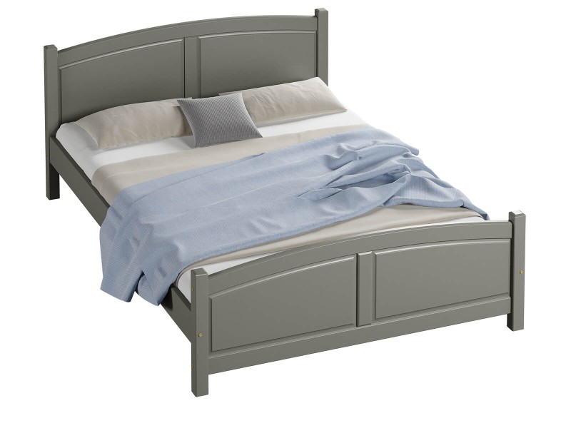 Postel z masivu 180x200 Mela Šedá s roštem