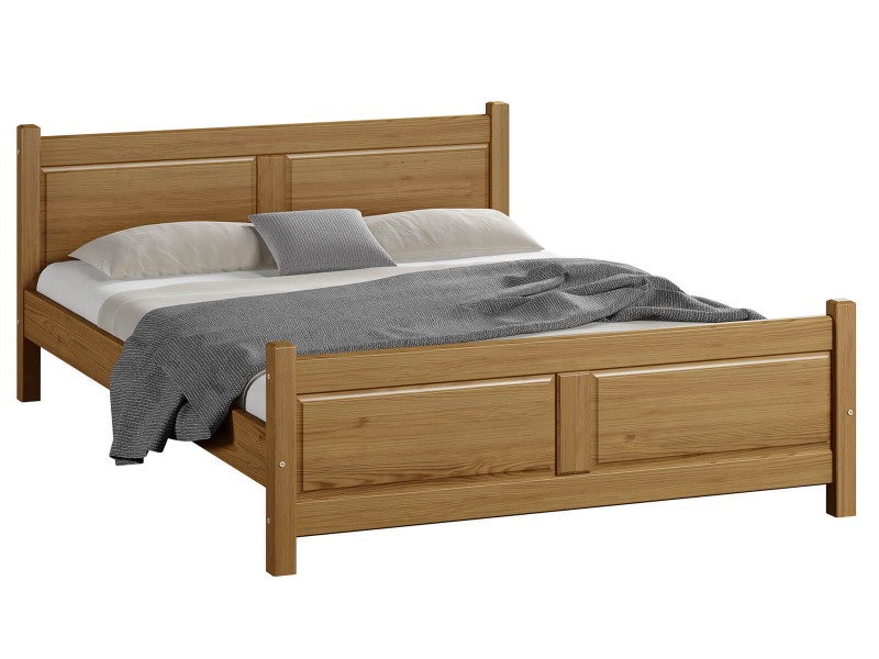 Postel z masivu 160x200 Lena dub s roštem