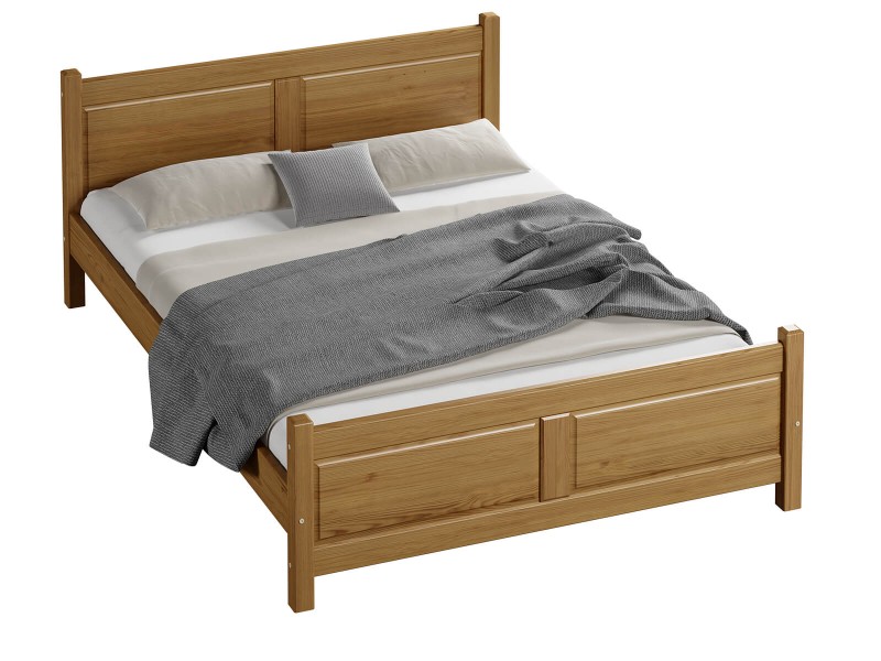 Postel z masivu 180x20 Lena dub s roštem