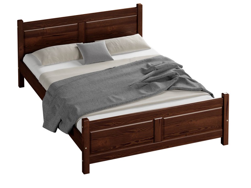Postel z masivu 140x200 Lena ořech s roštem