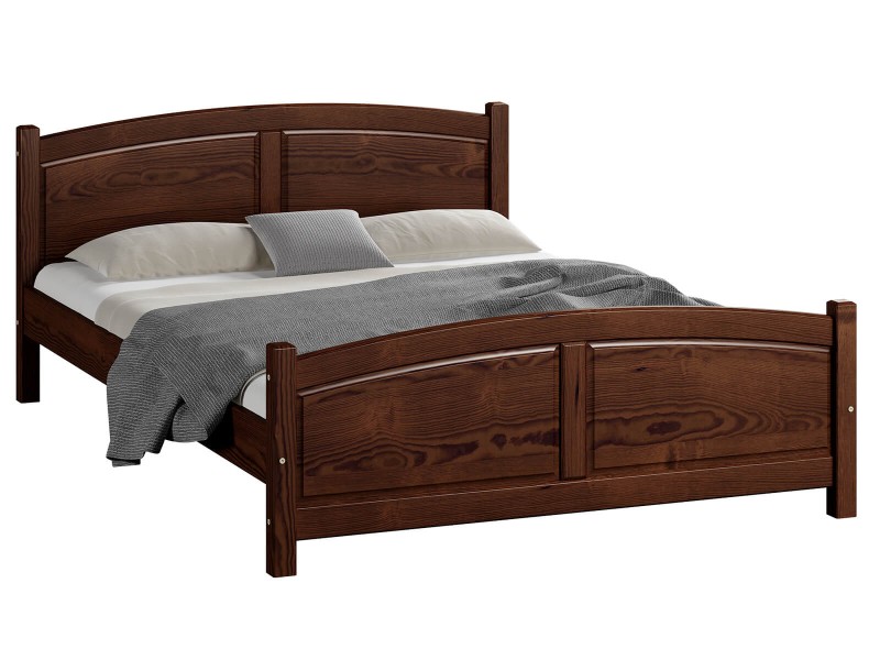 Postel z masivu 140x200 Mela ořech s roštem