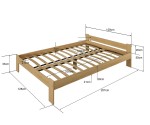 Postel z masivu 120x200 Jasněna borovice s roštem