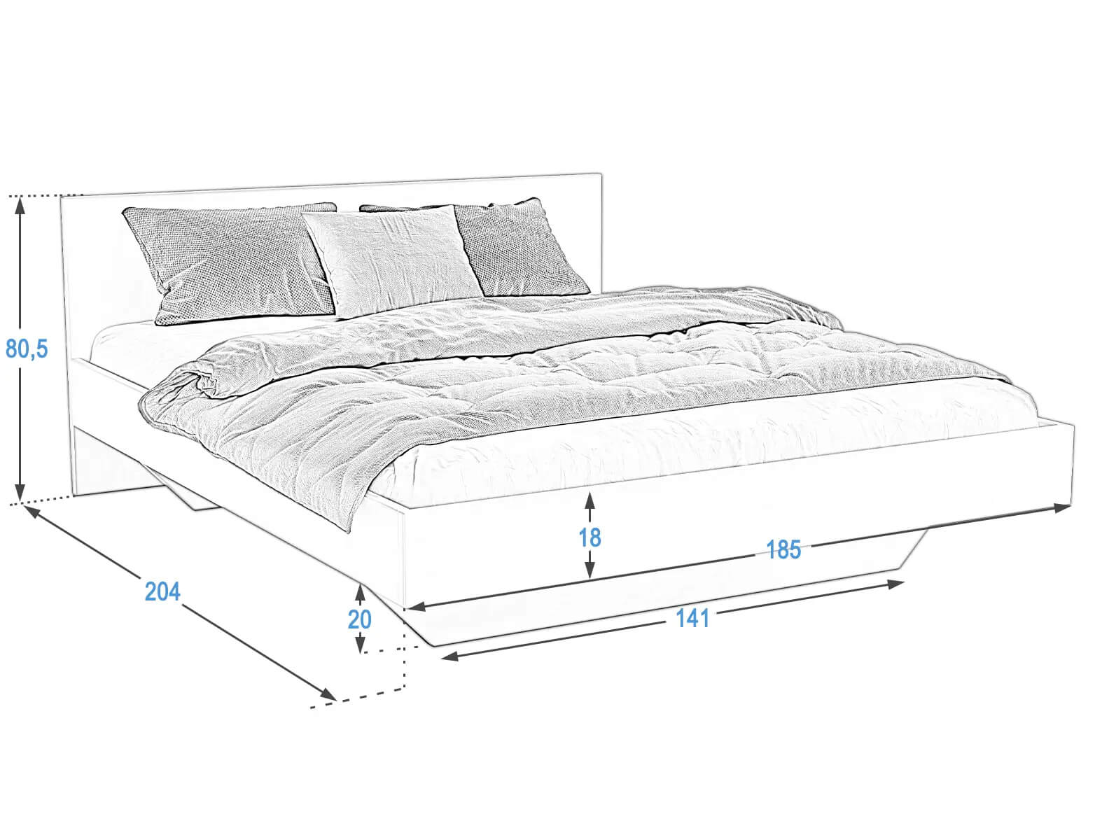 Levitující postel DM2 180x200cm